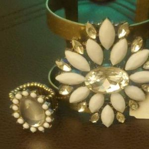 Womans Galaxy Fashion Cuff Bracelet and Mesh Ring Set NWT